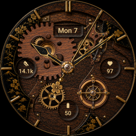 Edo Karakuri · Woodwork watch face