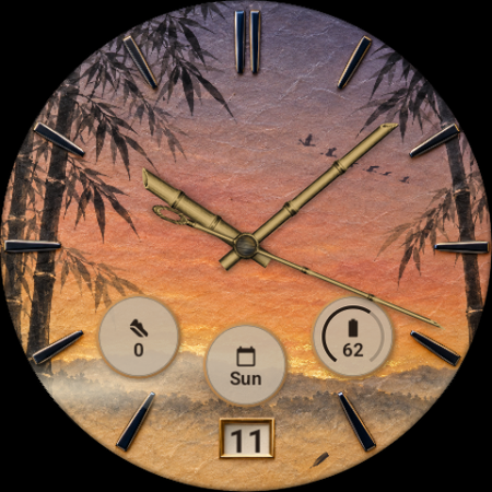 Karigane · Geese at Dusk watch face