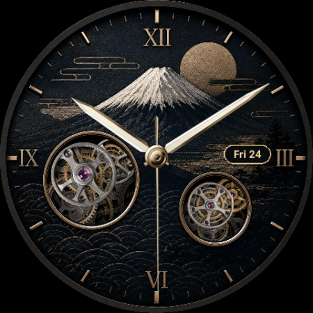 Moonlit Fuji · Skeleton watch face