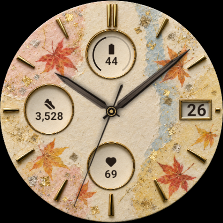 Washi · Pressed Leaves watch face